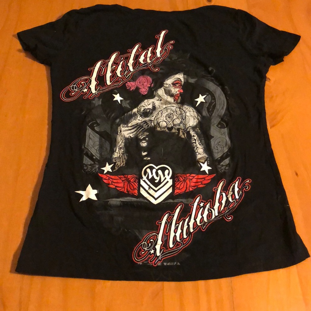 Metal Mulisha V neck T shirt.